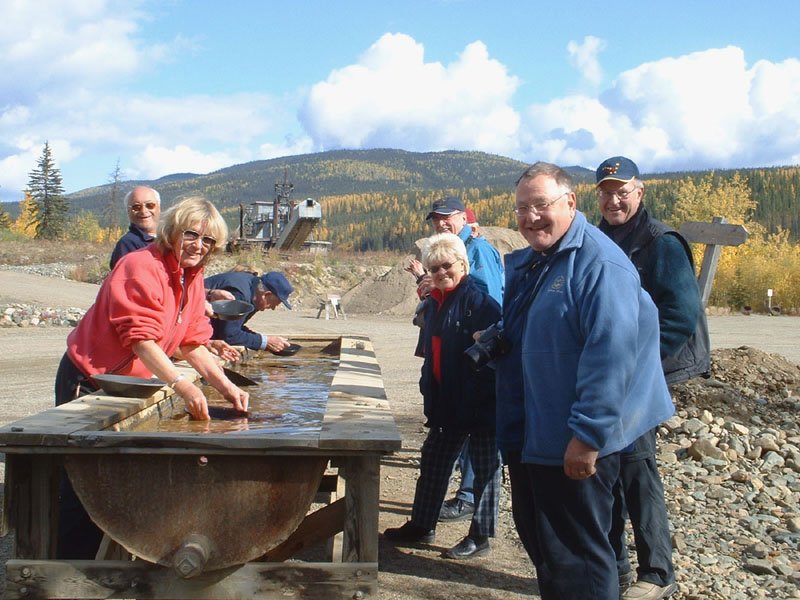 Gold panning at Chicken, Alaska