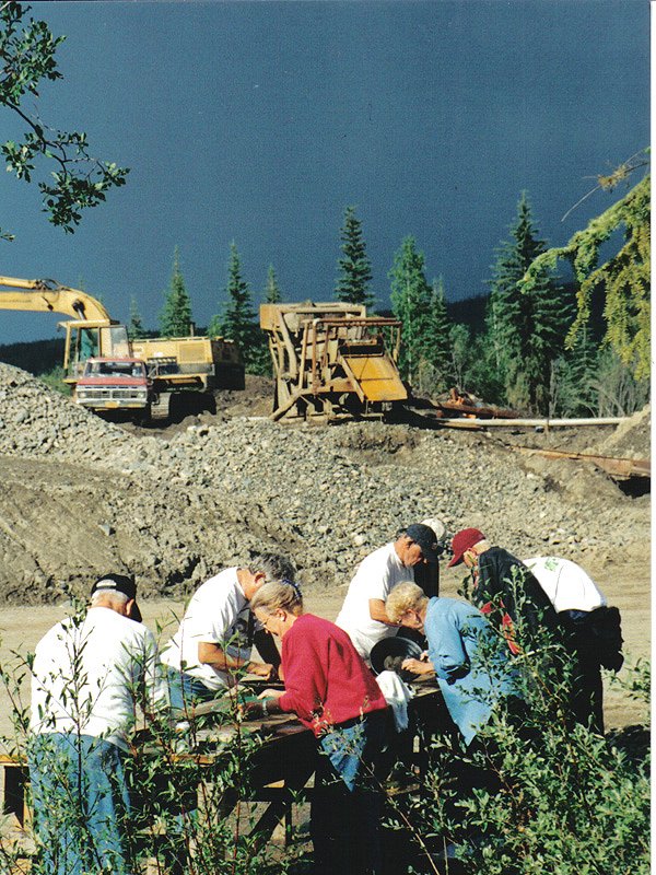 Gold panning at Chicken, Alaska