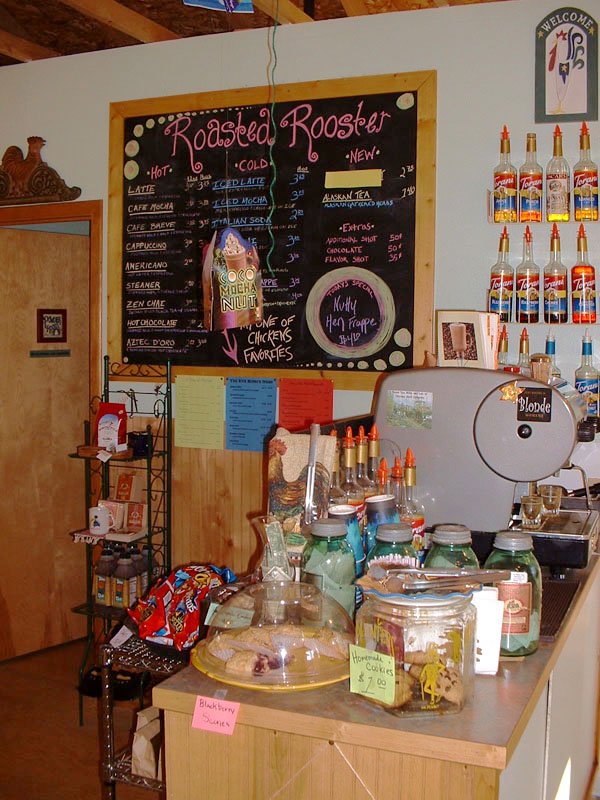 The Roasted Rooster espresso bar at Chicken, Alaska